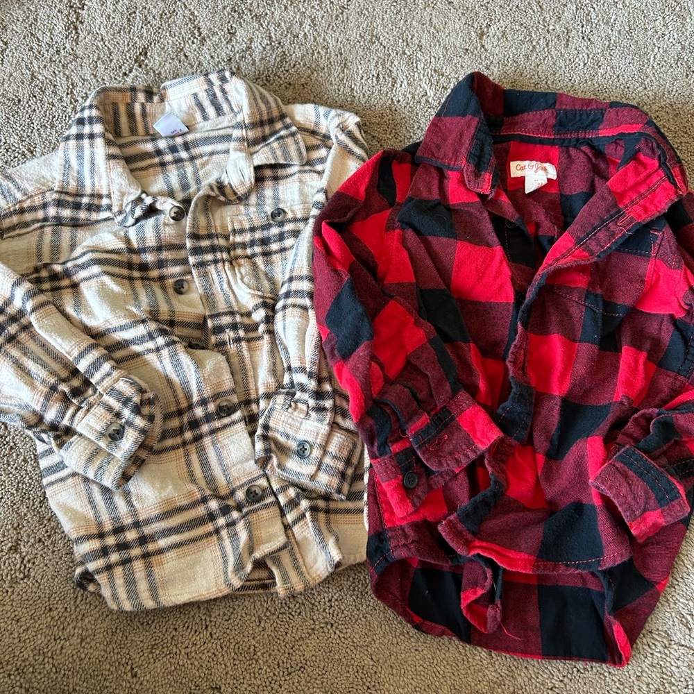 Kids Plaid Button Down Shirts